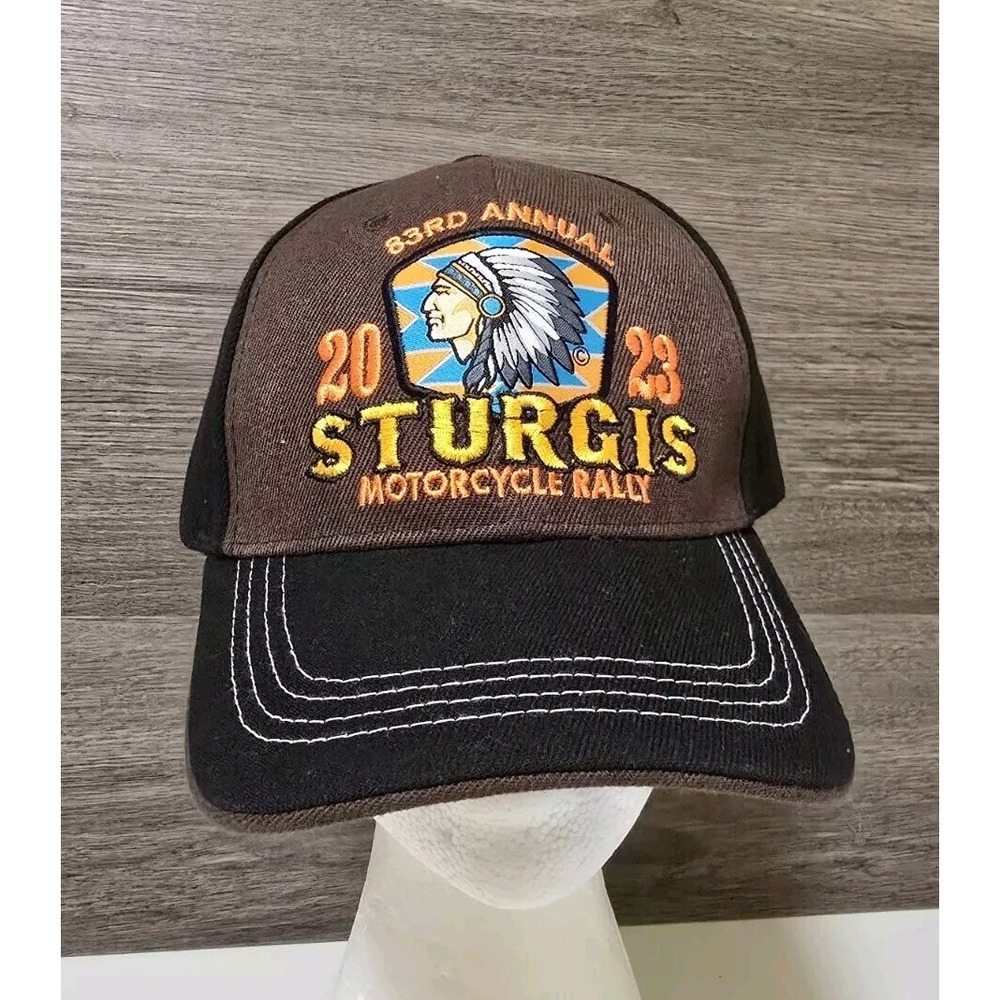 Sturgis Motorcycle Rally‎ Baseball Hat Cap Black Brown 2023